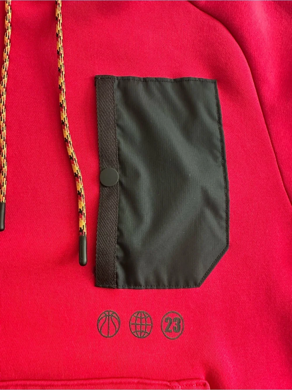 Jordan Red Fleece with Black Label and White Trim